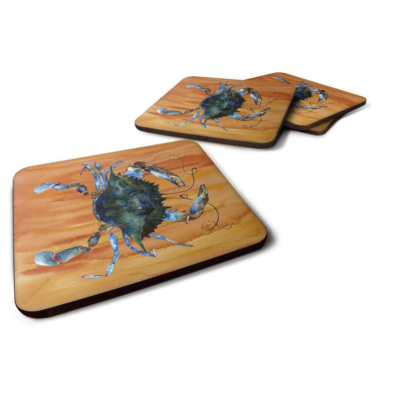 Caroline's Treasures 8143FC Crab Foam Coasters (Set of 4), 3.5 H x 3.5 W, Multicolor image number 0