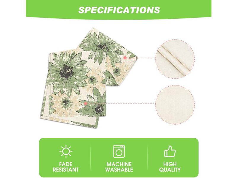 Artoid Mode Green Retro Daisy Spring Table Runner image number 2