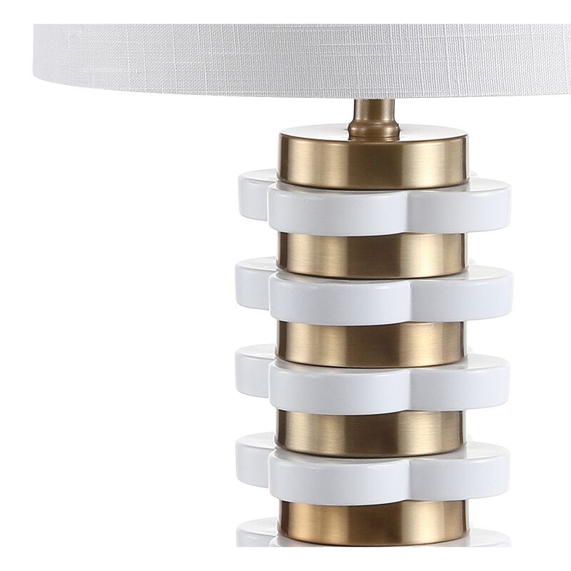 Wellington Quatrefoil Striped Resin LED Table Lamp