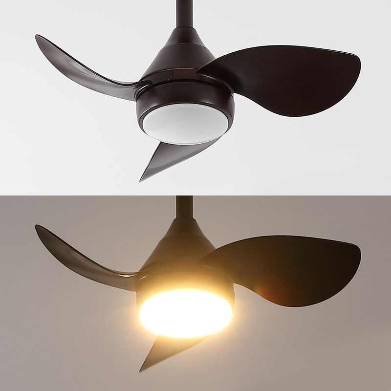 Albini 22" Contemporary Minimalist 6-Speed Metal Mobile-App/Remote-Controlled Dimmable Smart Integrated LED Ceiling Fan