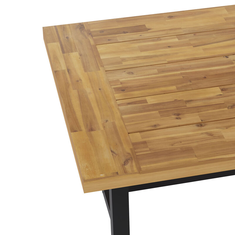NAT/BK Acacia Wood Patio Table