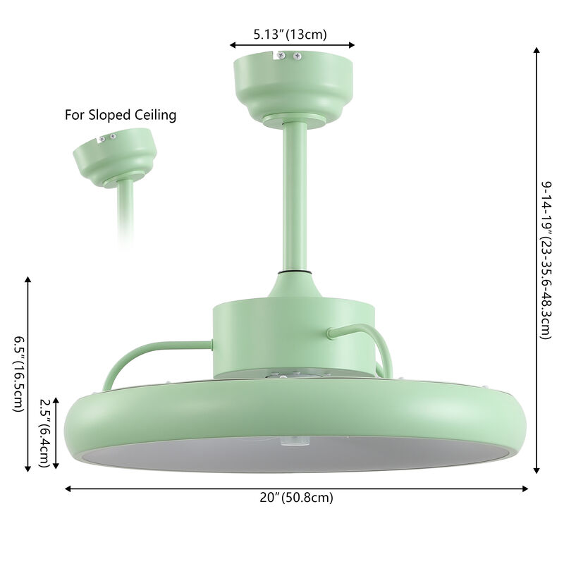 Loren Modern Contemporary 6-Speed Metal Mobile-App/Remote-Controlled Dimmable Smart Integrated LED Ceiling Fan