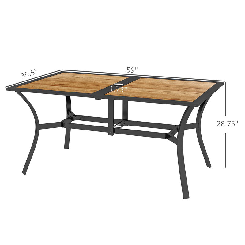 Hivvago Garden Dining Table with Umbrella Slot image number 2
