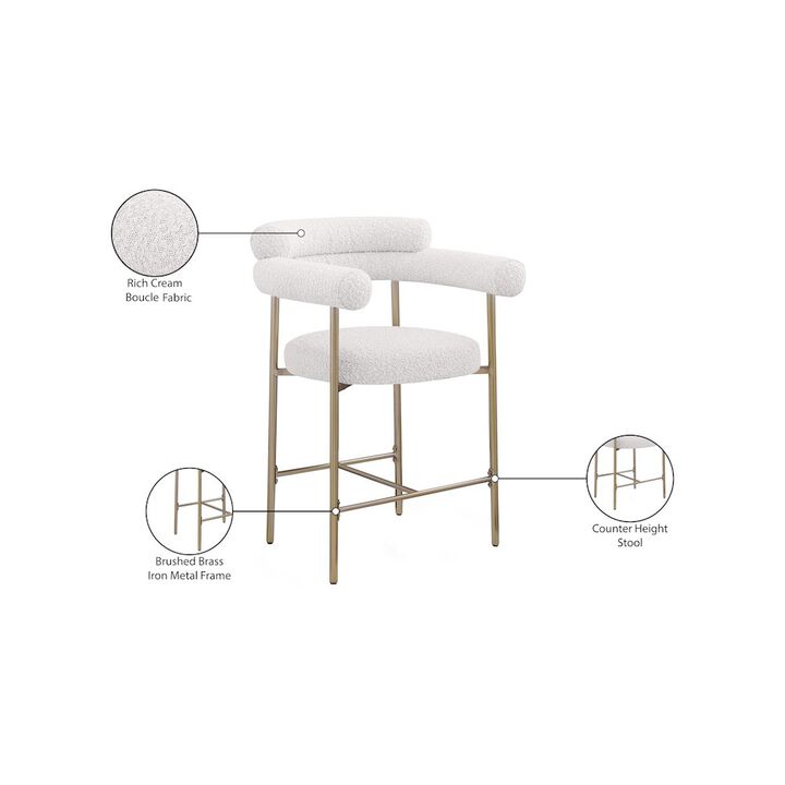 Meridian Furniture Blake Boucle Fabric Counter Stool, Set of 2