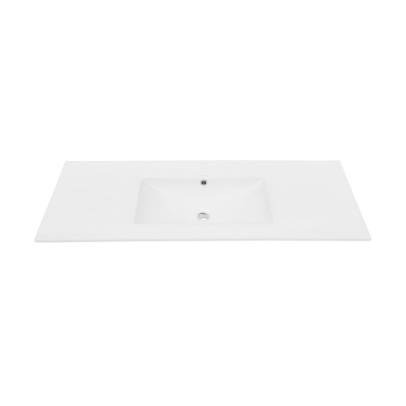 48" Zero Hole Vanity Sink Top in Glossy White image number 3