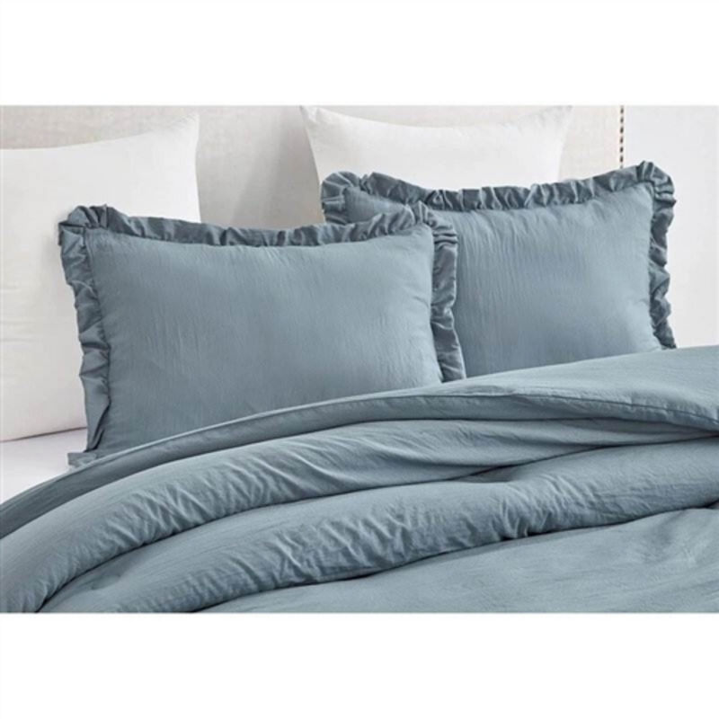 Oversized Microfiber Comforter Set with Ruffled Edges &ndash; Chic and Comfortable