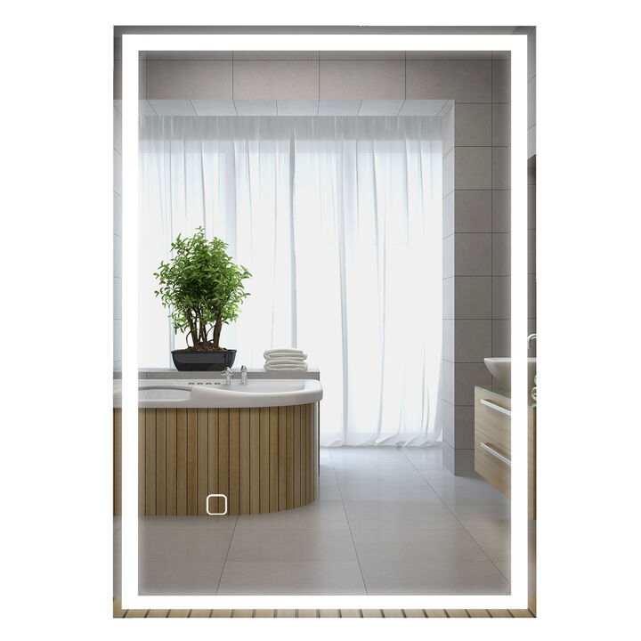 Dimmable Bathroom Mirror with LED Lights, 3 Colors, Memory Function