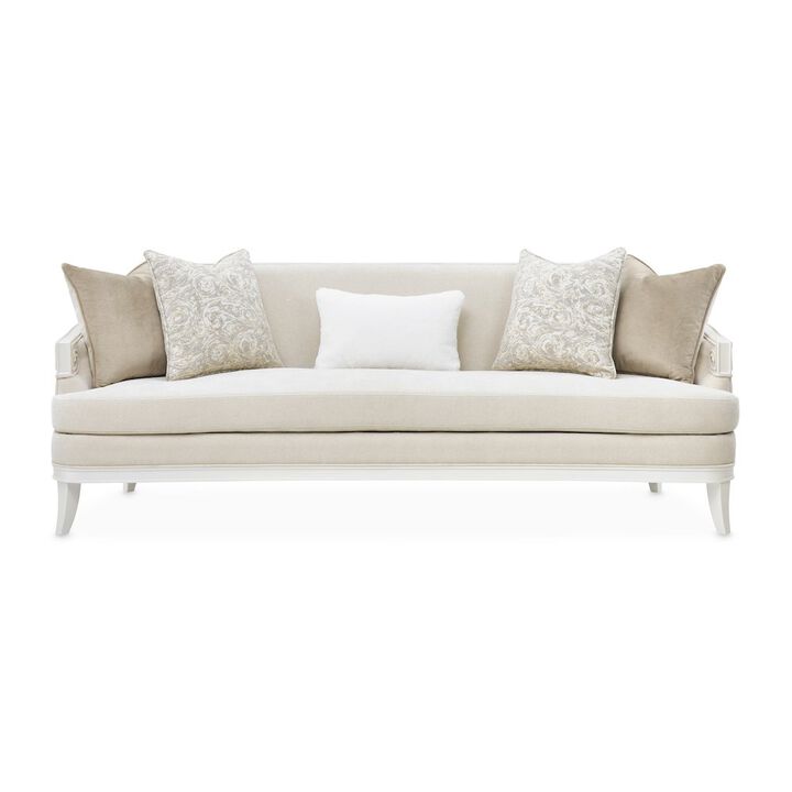 Michael Amini La Marisia Chenille Sofa - Tranquil/Creamy Pearl