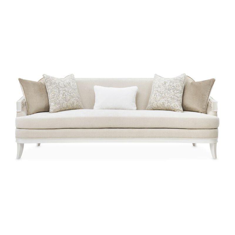 Michael Amini La Marisia Chenille Sofa - Tranquil/Creamy Pearl