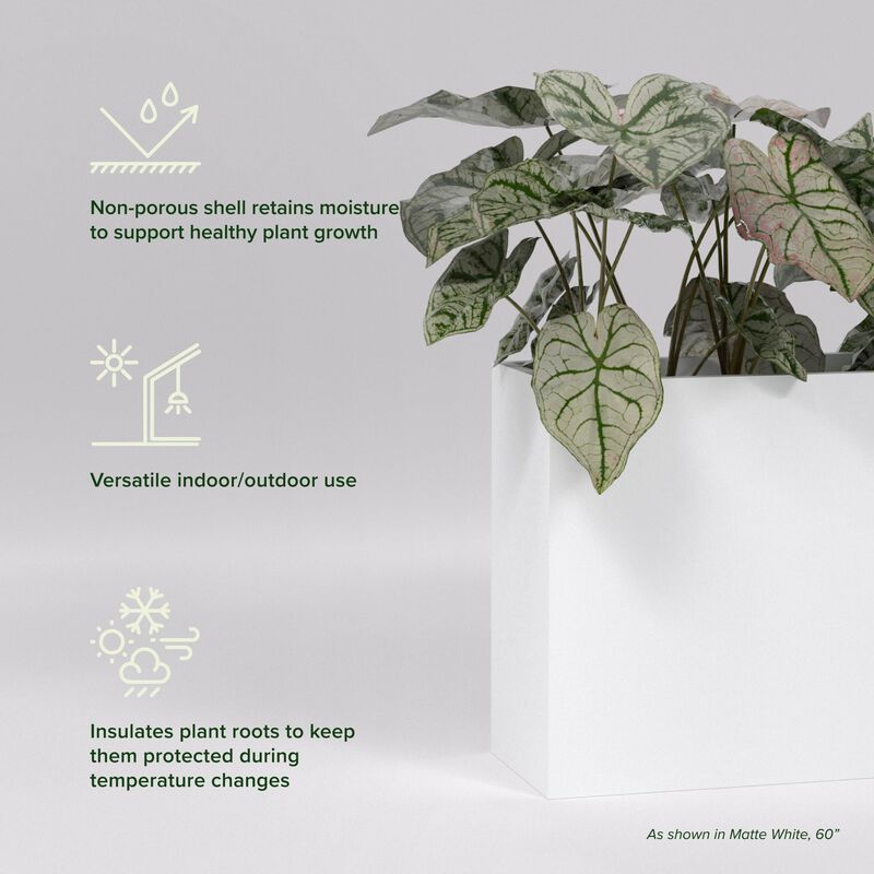 Greenline Fiberglass Leo Large Indoor/Outdoor Rectangle Planter.