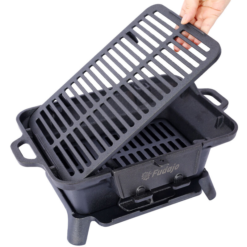 Streamdale Oval Cast Iron Grill Outdoor Charcoal Grill & Skillet image number 4