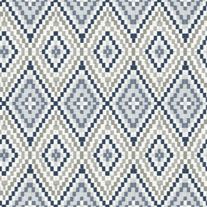 Ganado Navy Geometric Ikat Wallpaper