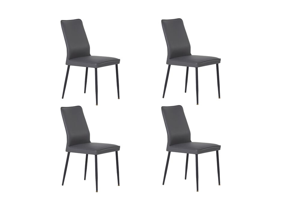 Faux Leather Dining Chair with Metal Legs, Set of 4