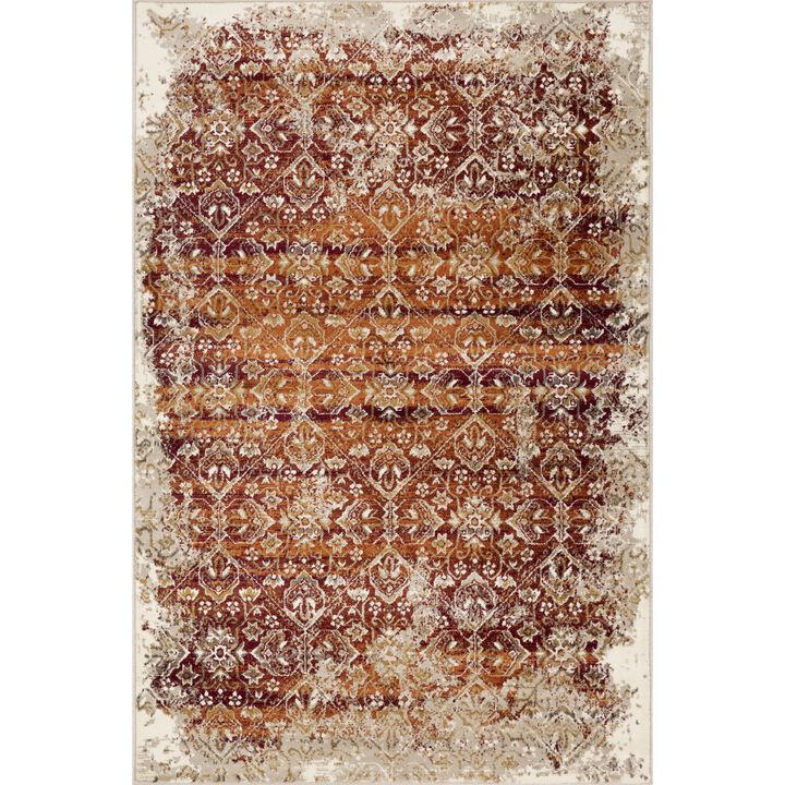 Heritage 9373 Ivory/Rust Anna Area Rug, Size - 7'7 x10'10