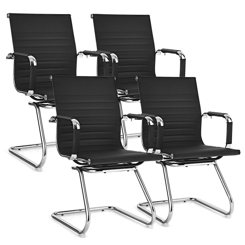 Costway Set of 4 Office Chairs Waiting Room Chairs for Reception Conference Area