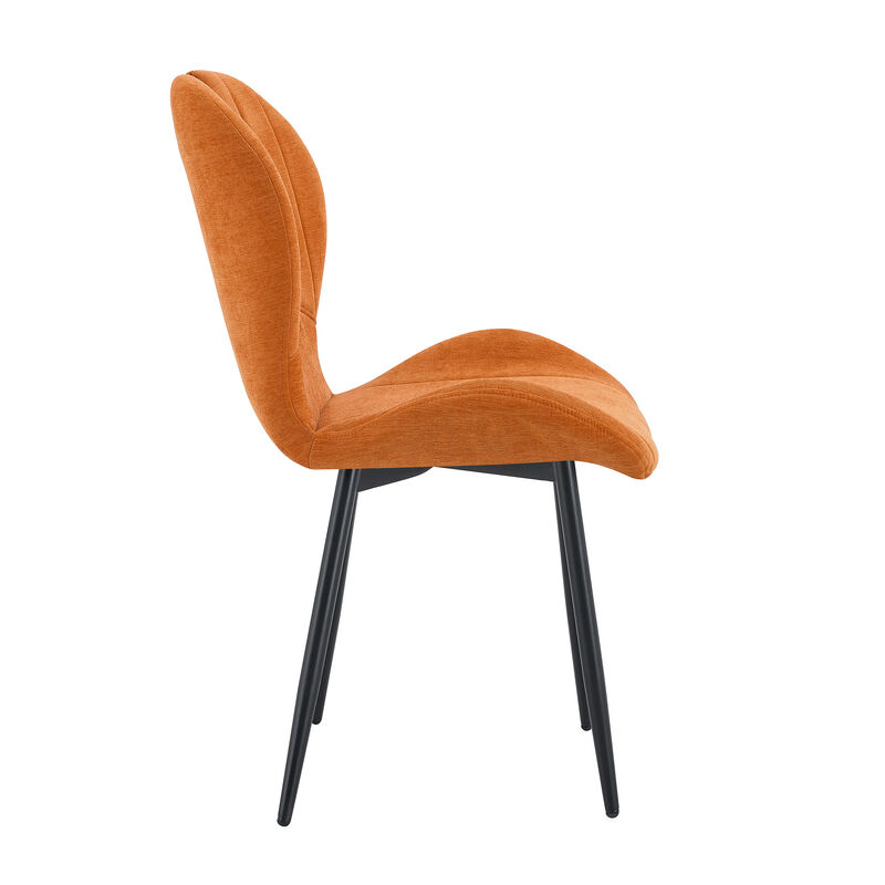 Whisen Set of 4 Upholstered Dining Chairs with Metal Handle, Fabric & Metal Frame, Ergonomic Accent Chairs for Dining Room, Living Room, Office image number 7