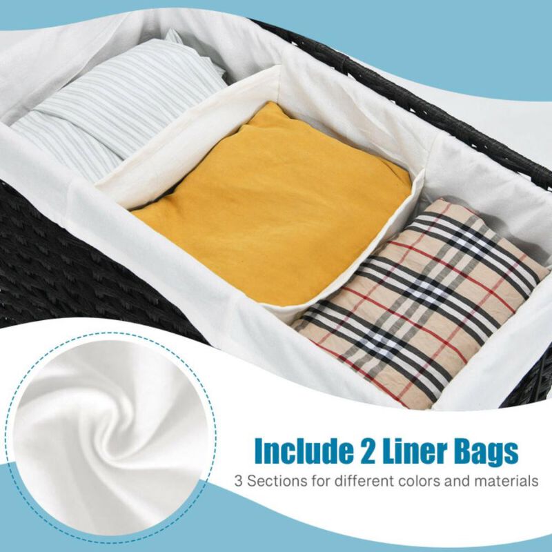 Hivvago Laundry Hamper with Wheels and Lid