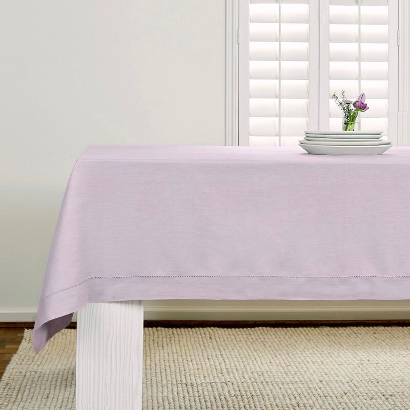 Solino Home Classic Hemstitch 100% Linen Tablecloth &ndash; Handcrafted, Machine Washable, Perfect for Holiday and Everyday Dining