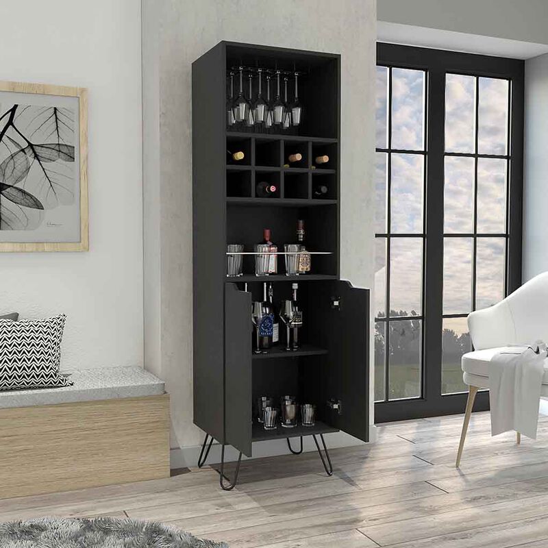 H Bar Cabinet Silhill, Living Room, Black