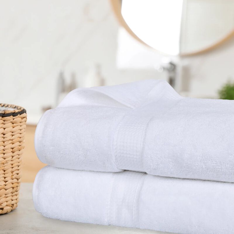 Egyptian Cotton Plush Bath Sheet Set of 2, Soft Absorbent Towels image number 1
