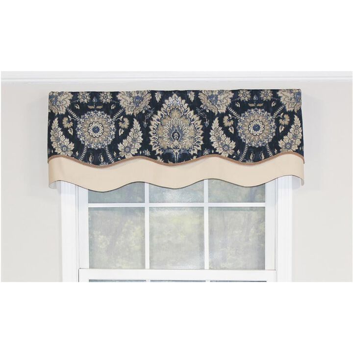 RLF Home Wakeshire Glory Valance Garnet. 3" Rod Pocket, Layered, Trimmed. 50"W X 16"L