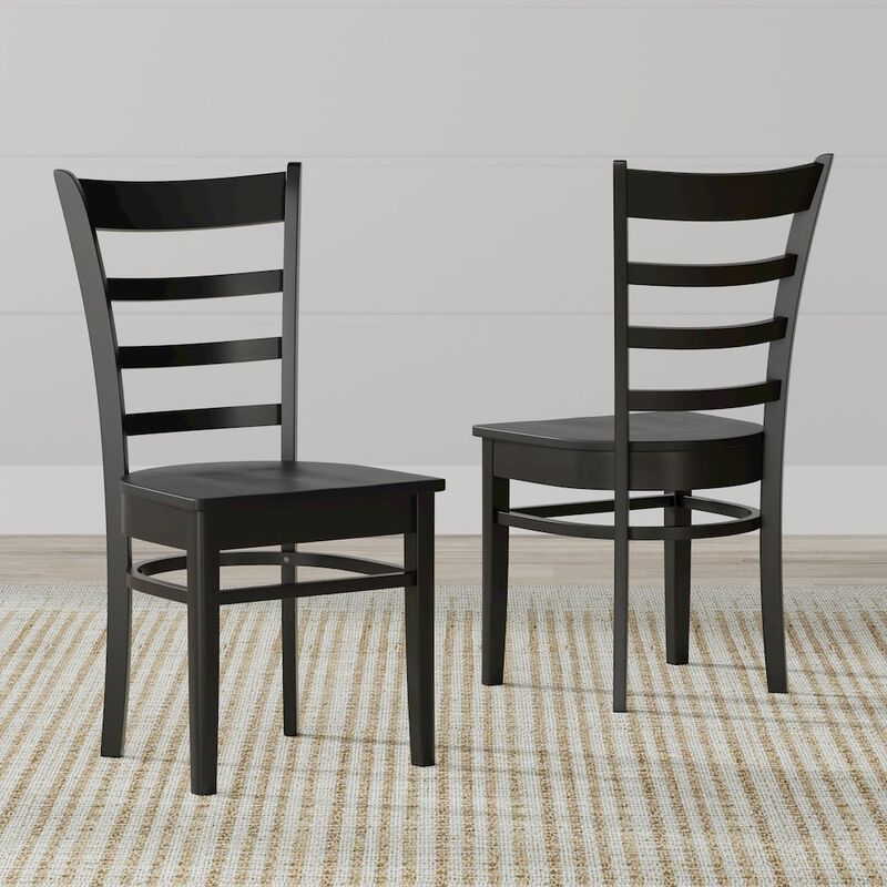 Rize Home Slat Back Dining Chairs (2) C-Coco Black image number 1