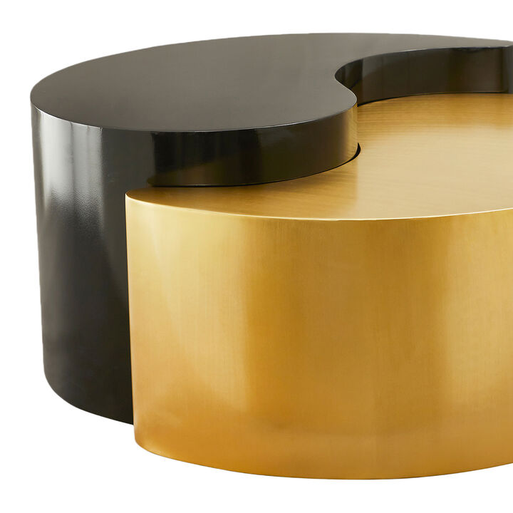 Zenavique Black & Gold Yin-Yang Coffee Table