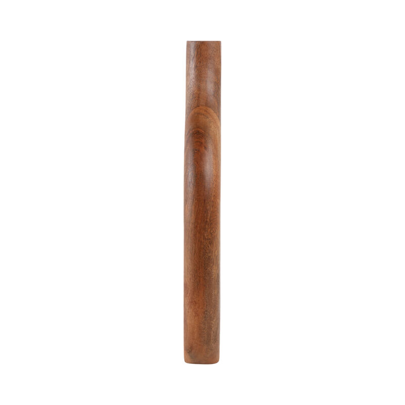 18x9" Open Cut-out Wood Vase, Natural image number 3