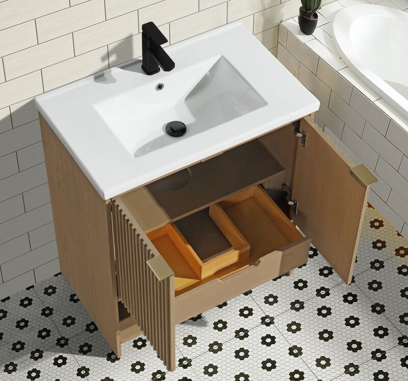 Diego 30" Bathroom Vanity Oak image number 7