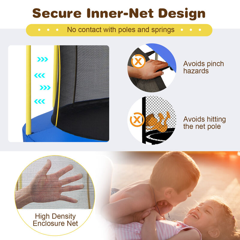 Flower-Shaped Trampoline 96", Outdoor Jumper with Enclosure Net image number 7