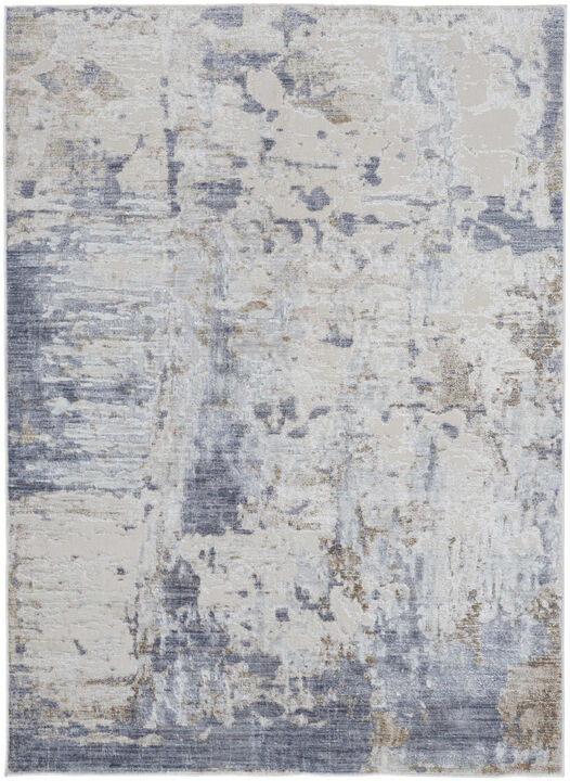 HomeRoots Abstract Power Loom Worn Faded Area Rug