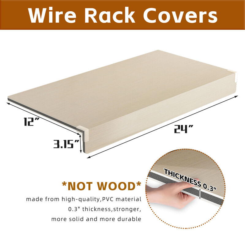 ELEMENT ACE 5 Pack Foamed PVC Wire Shelf Covers Removable Wire Rack Covers for Closet, Pantry, Cabinet, Bathroom and Kitchen Shelving Decoration image number 2