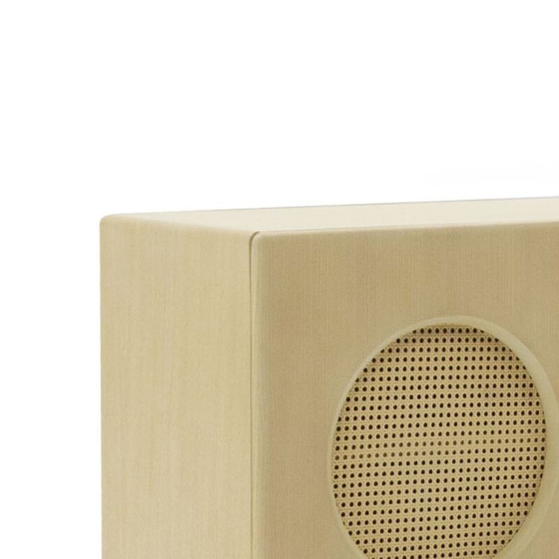 Noe Aky Sideboard Buffet Cabinet, 3 Doors w Rattan Fronts, Brown, 70 Inch - Benzara