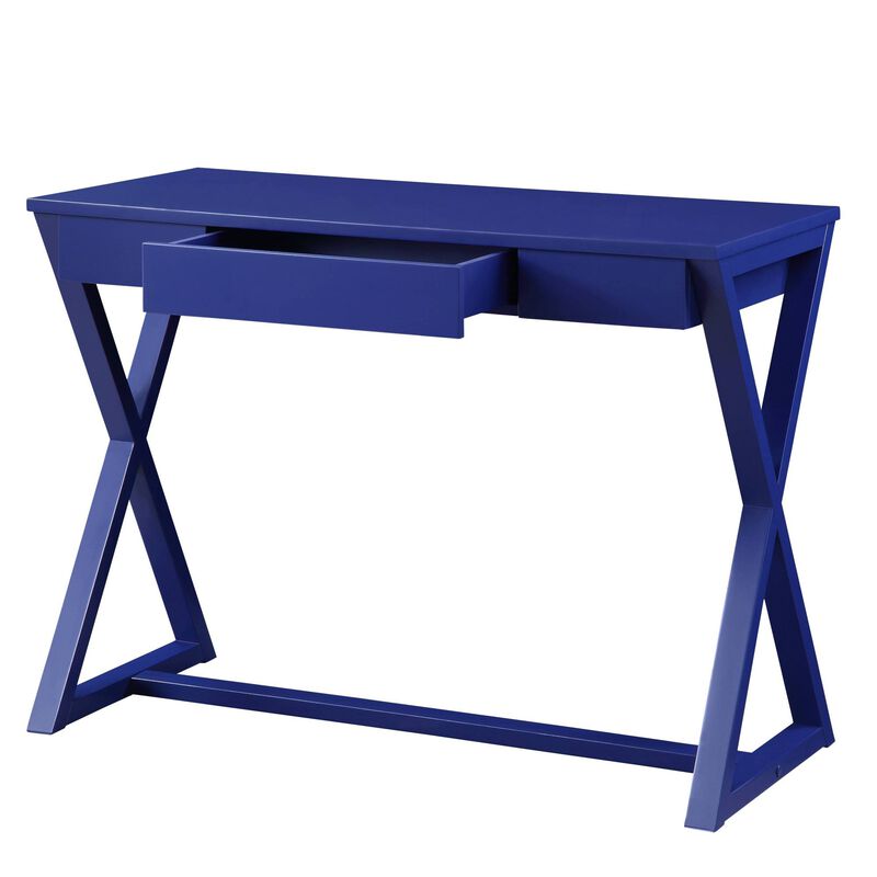 GOODSILO Stylish Modern Writing Desk with Storage Drawer and X-Shaped Wooden Base for Home Office Workspace Organization image number 5