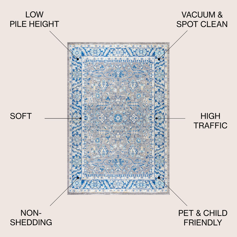 Modern Persian Boho Floral Area Rug