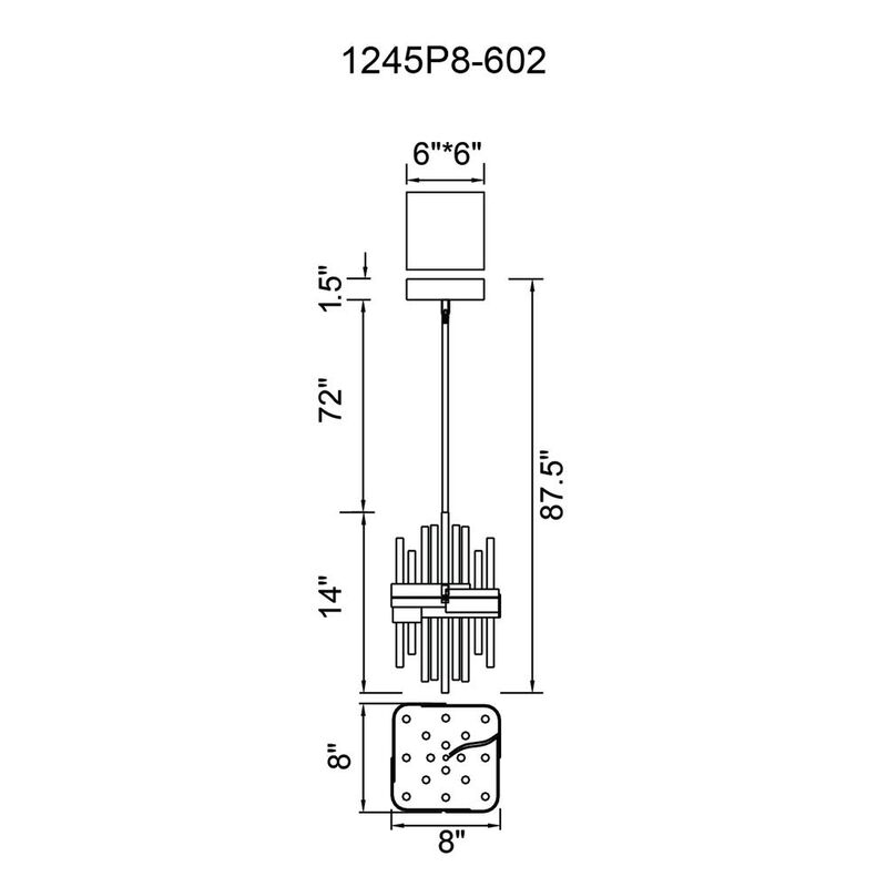CWI Lighting Millipede 8 in LED Satin Gold Mini Pendant