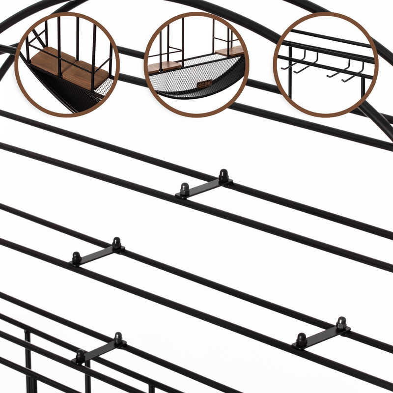 Vintage Decorative Modern Black Metal Round Wall Mounted Wine Display Rack with Cork and Glass Holder