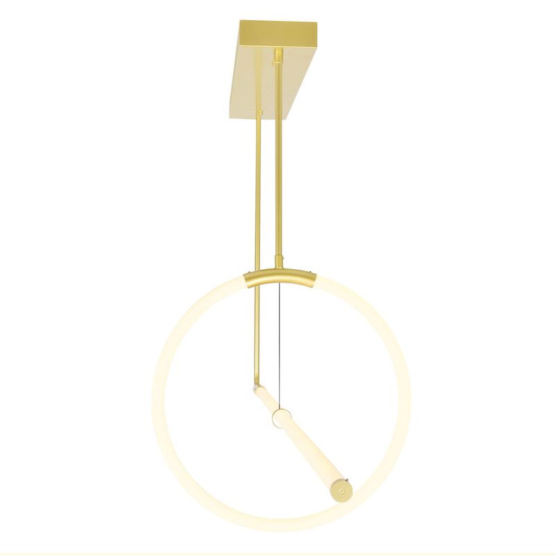 CWI Lighting Hoops 2 Light LED Chandelier With Satin Gold Finish