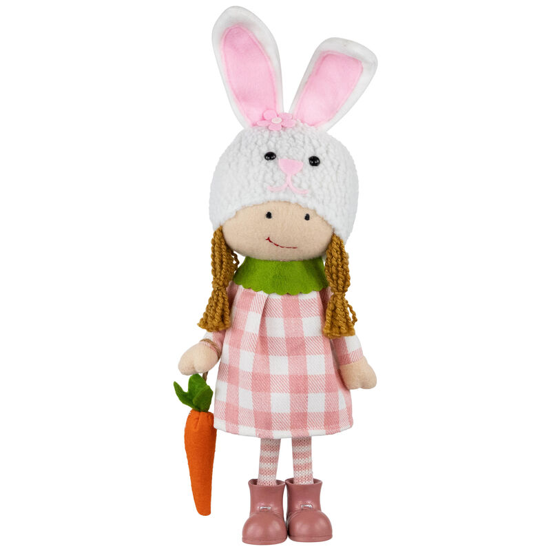 Girl in Bunny Hat Standing Easter Figurine - 13" - Pink and White