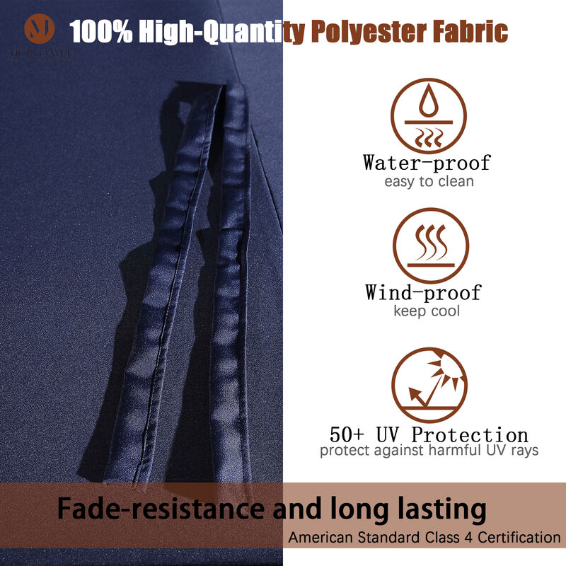 MONDAWE 15ft Rectangular Double-Sided Outdoor Patio Market Umbrella Coffee