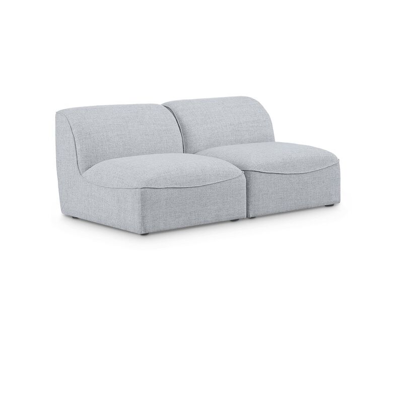 Meridian Furniture Miramar Grey Durable Linen Textured Modular Sofa