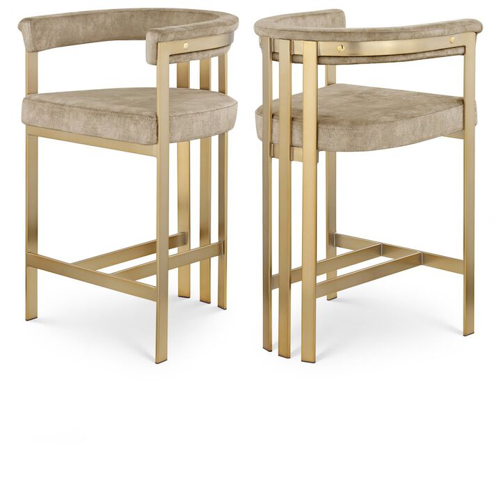 Meridian Furniture Marcello Velvet Counter Stool, Set of 2