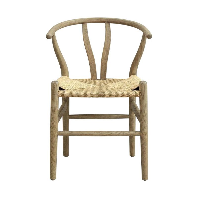 Wood Dining Chair with Slatted Backrest for Kitchen and Dining Room, Black Black image number 0