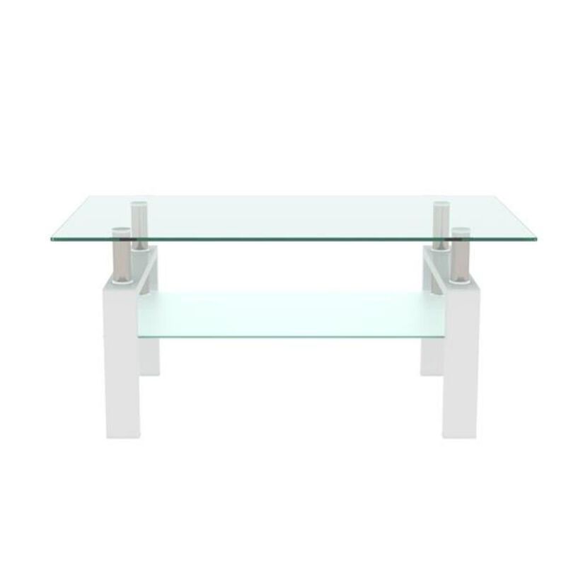 Clear Coffee Table Modern Side & Center Table for Stylish Living Room Decor