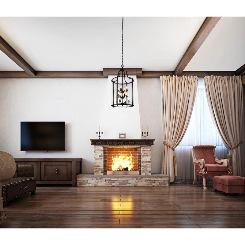 Desire 12 Light Drum Shade Chandelier With Oil Rubbed Bronze Finish