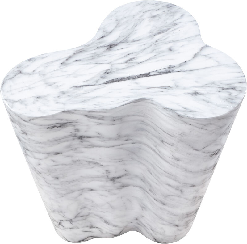 Meridian Furniture Monza White Marble Finish Concrete End Table image number 5