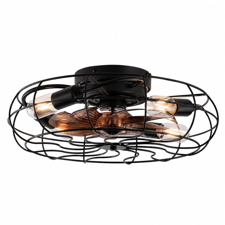 ELEMENT ACE 19 Inch Flush Mount Ceiling Fan with Light, 6 Speed Remote Control, Reversible Quiet DC Motor, Low Profile for Bedroom Low Ceiling Spaces