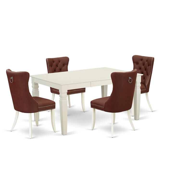 5 Piece Kitchen Table & Chairs Set Consists of a Rectangle Dining Table