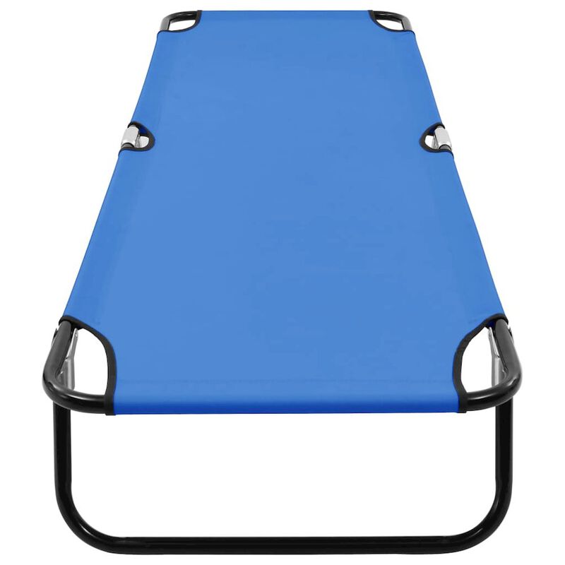 Sun Lounger Blue Steel frame and polyester fabric Standard Size