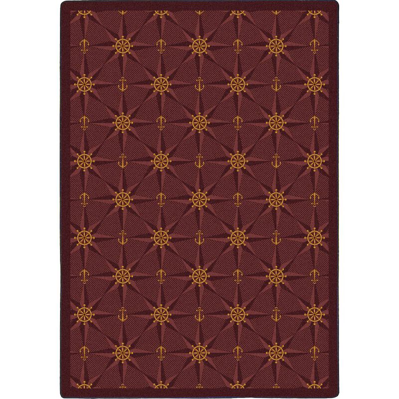 Joy Carpets Kaleidoscope Mariner's Tale 5'4 x 7'8 Area Rug in Color Navy